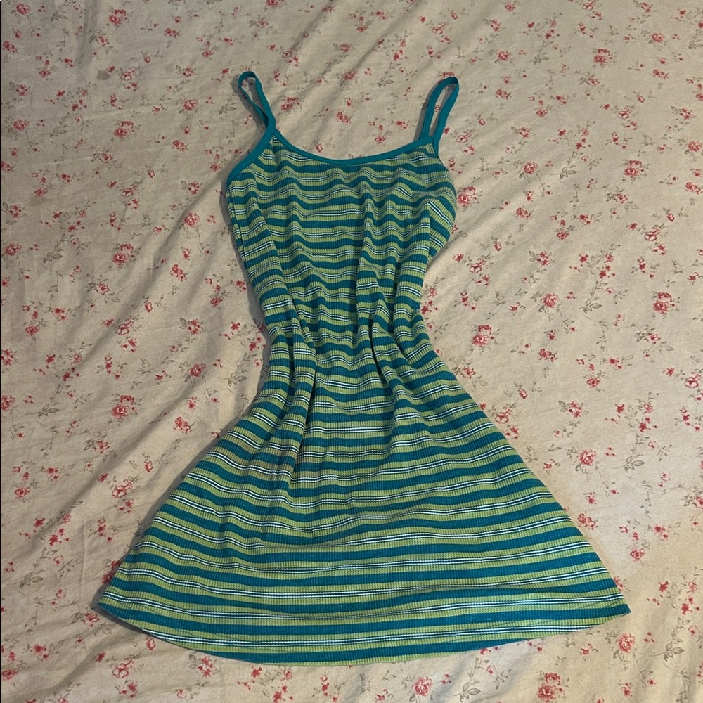 Delia’s Blue and Green Striped Midi Dress